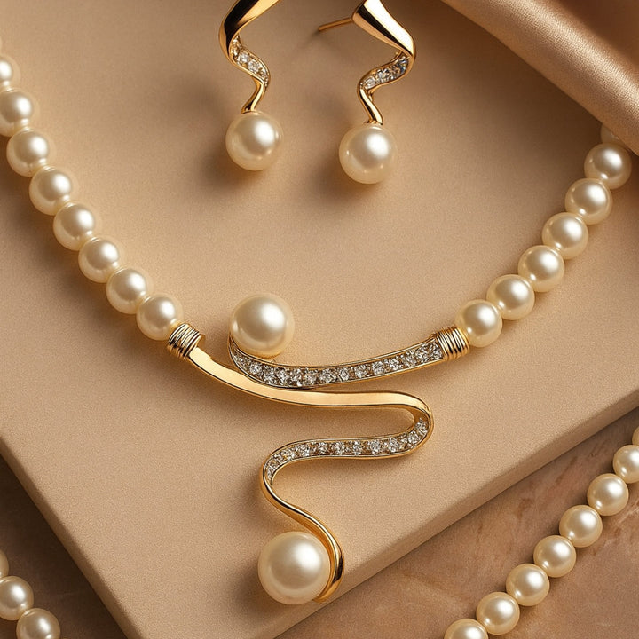 Elegantes Schmuckset mit Perlen