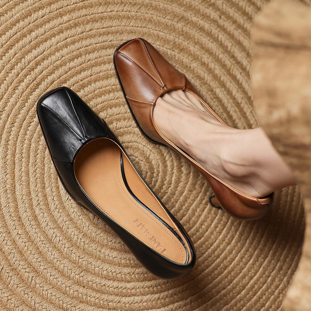 Marisol Leder Pumps mit quadratischer Spitze