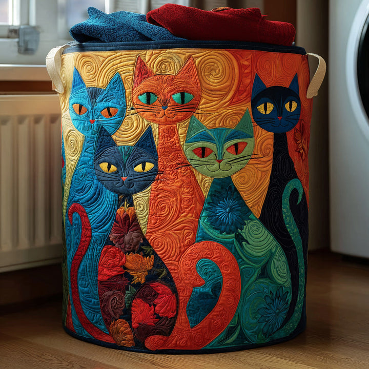 Bearbeiten – Quilt-Aufbewahrungskorb mit Katzenmotiv