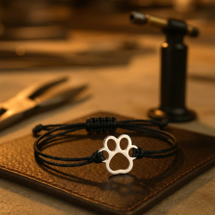 Verstellbares Armband mit schwarzem und rotem Band