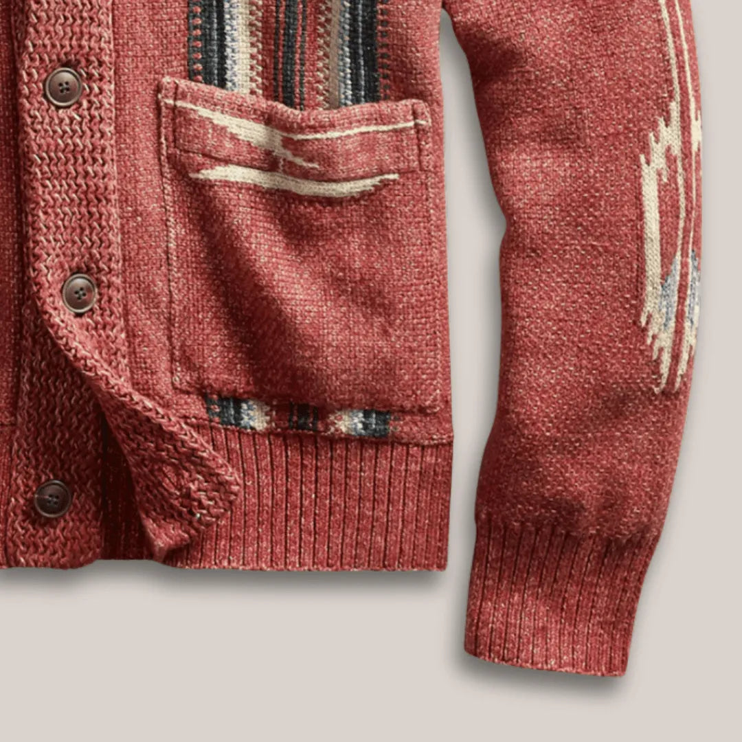 Elegant gewebter Wollcardigan