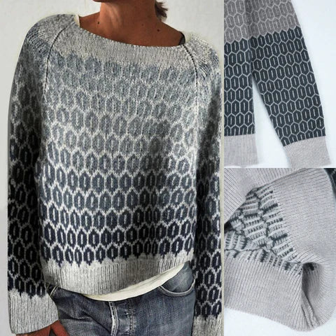Sanya - Retro skandinavischer Strickpullover