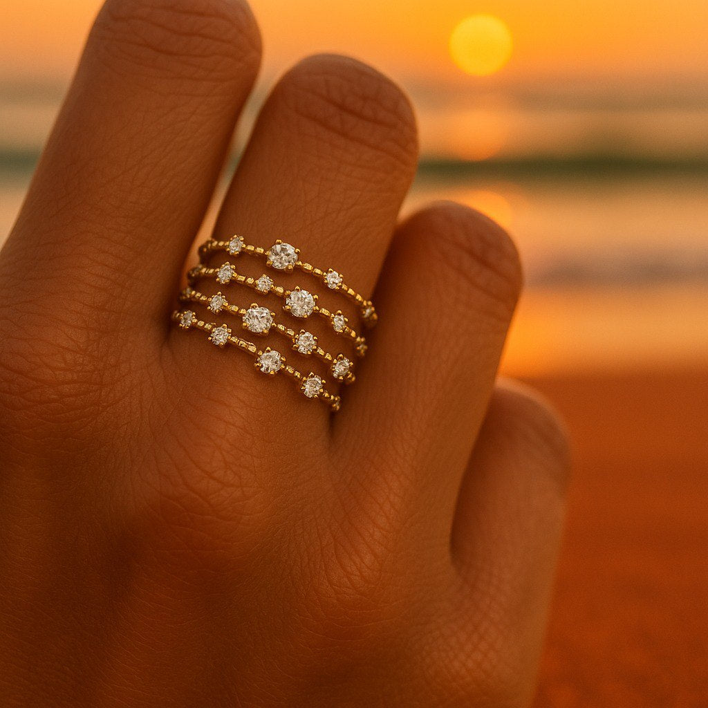 Pelagia | Set aus goldenen Ringen