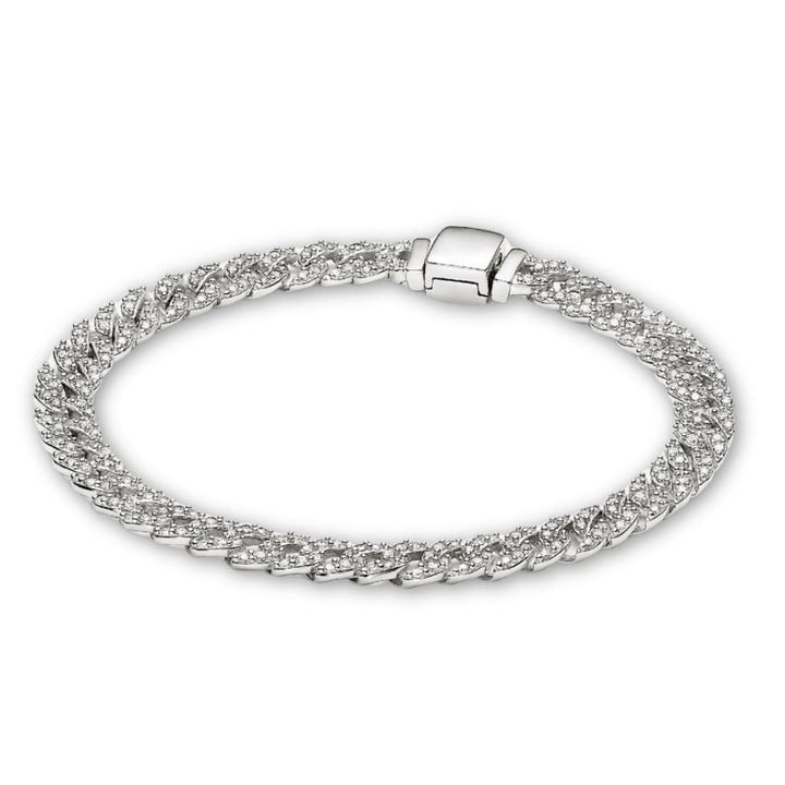 Cuban-Armband mit Moissanit