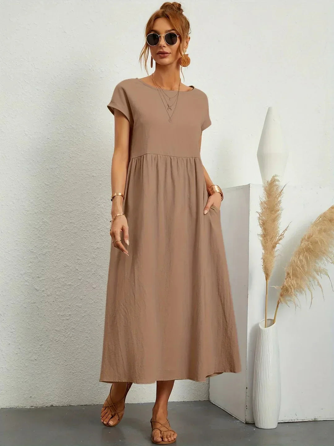 Gabrielle™ — Midi-Fluidkleid zeitlose Eleganz