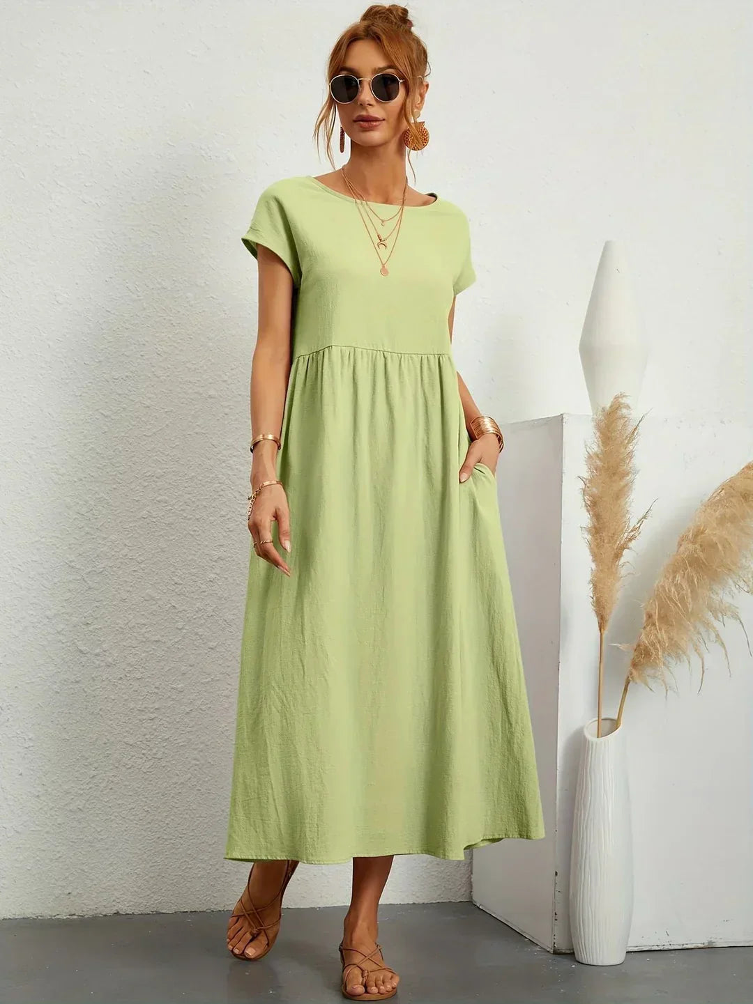 Gabrielle™ — Midi-Fluidkleid zeitlose Eleganz