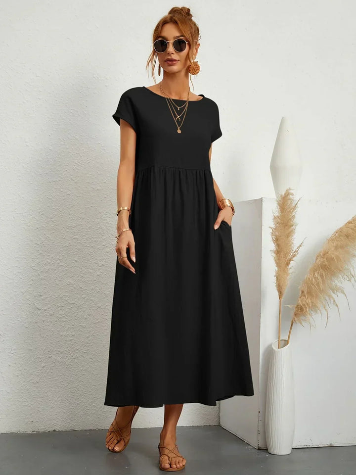 Gabrielle™ — Midi-Fluidkleid zeitlose Eleganz