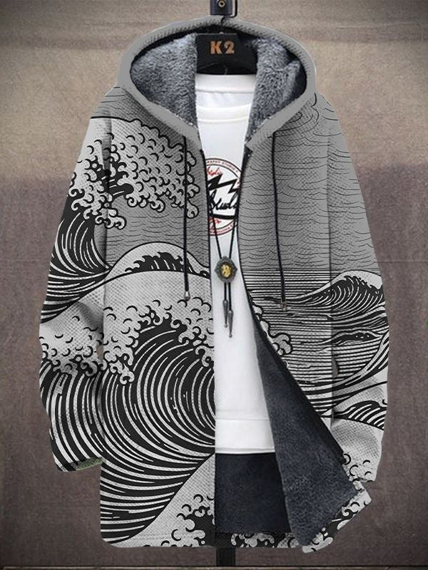Margot | Kapuzen-Cardigan mit künstlerischem Druck