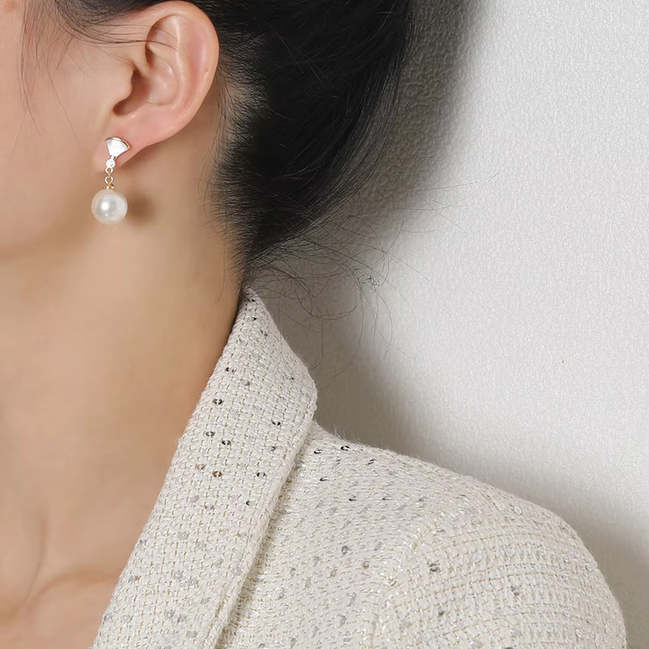 Chic Silber Ohrringe mit Perle