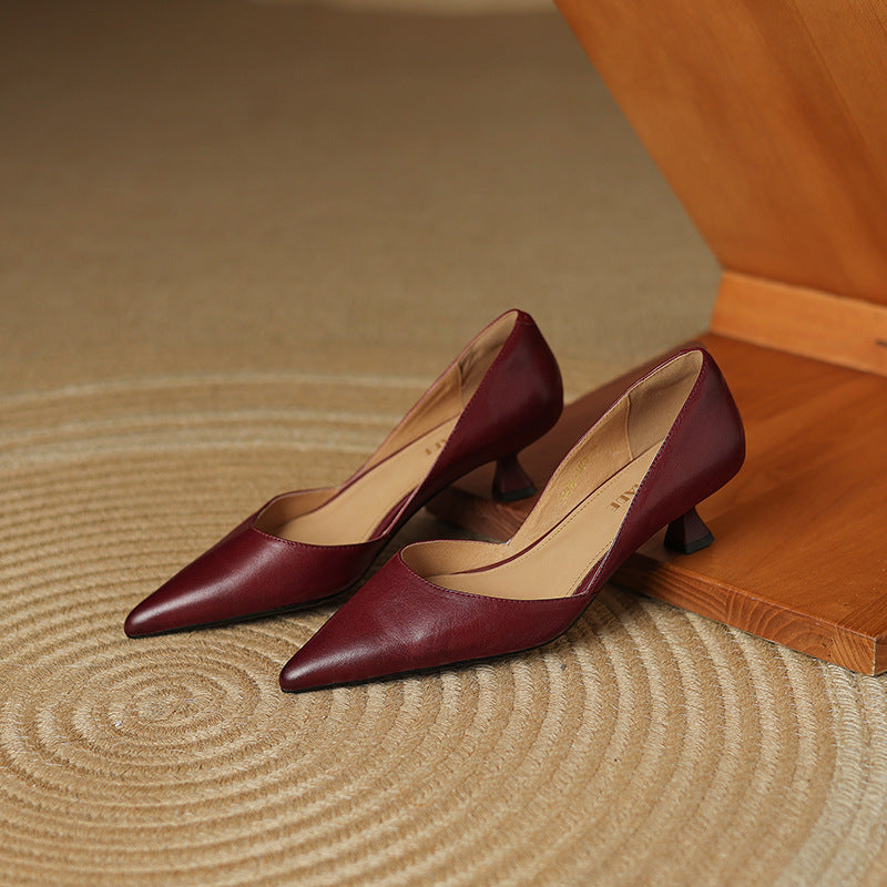 Ceyra Leder Kittenheels
