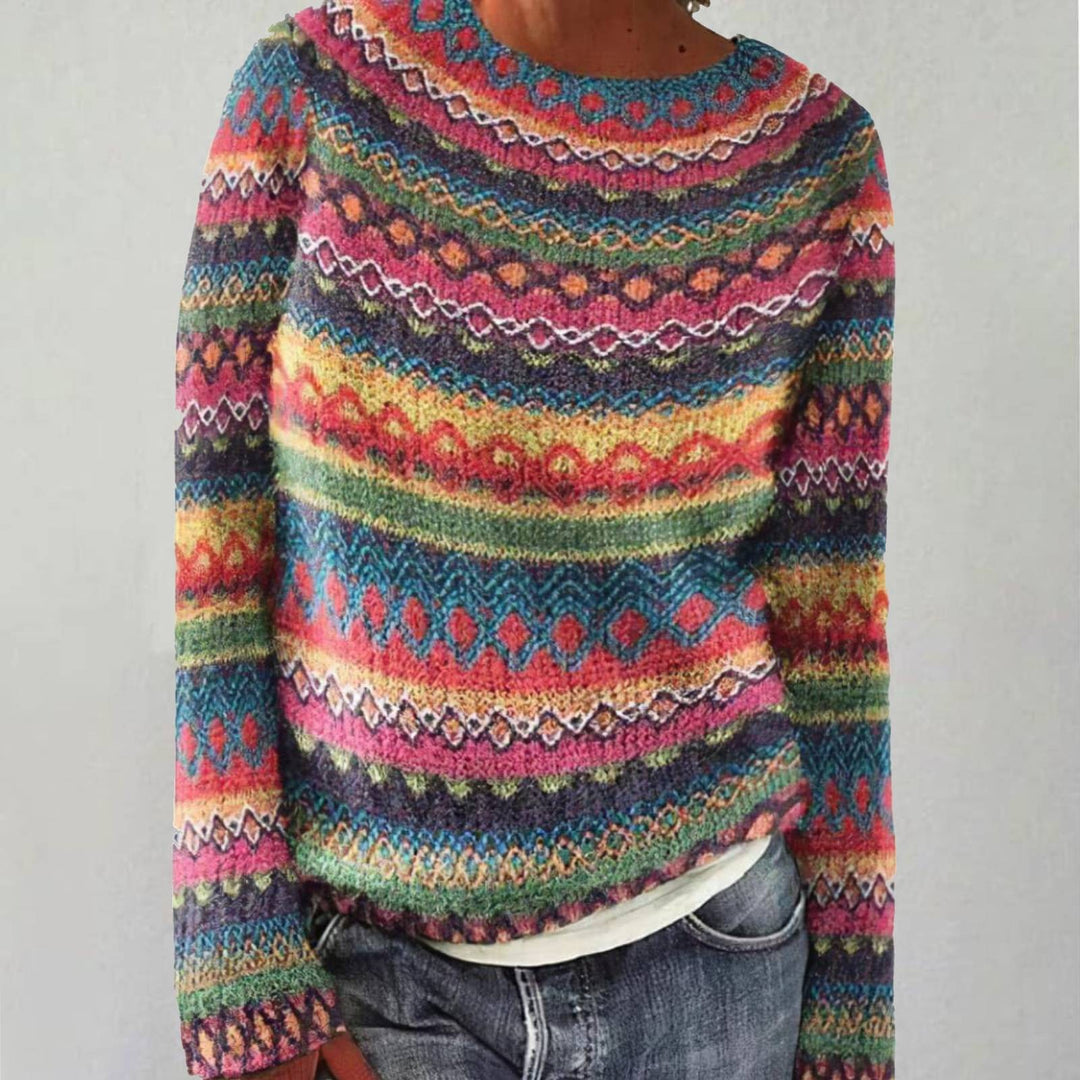 Aurora - Retro Skandinavischer Strickpullover