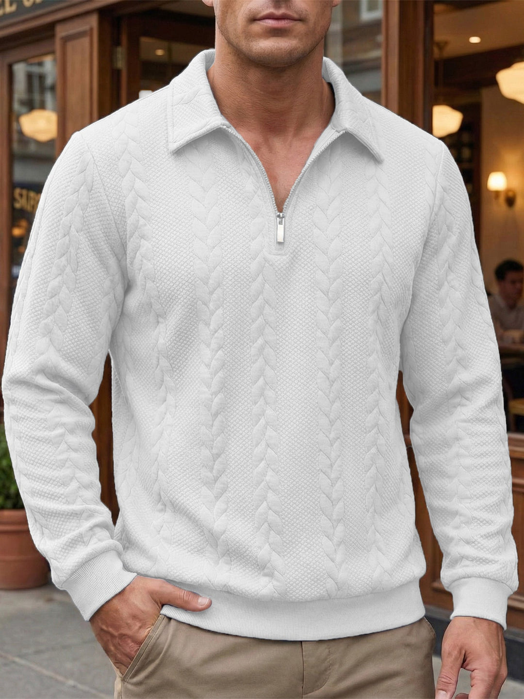 Italienischer Reißverschluss-Pullover