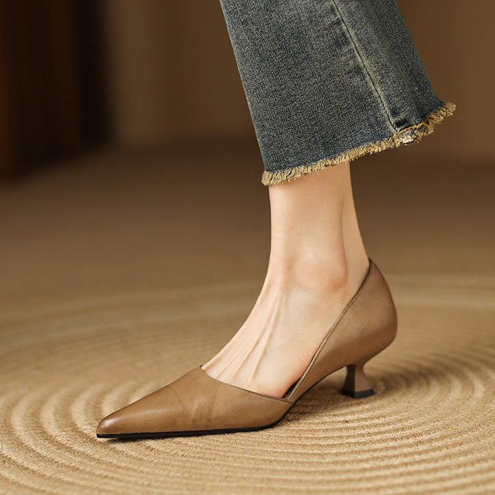 Ceyra Leder Kittenheels