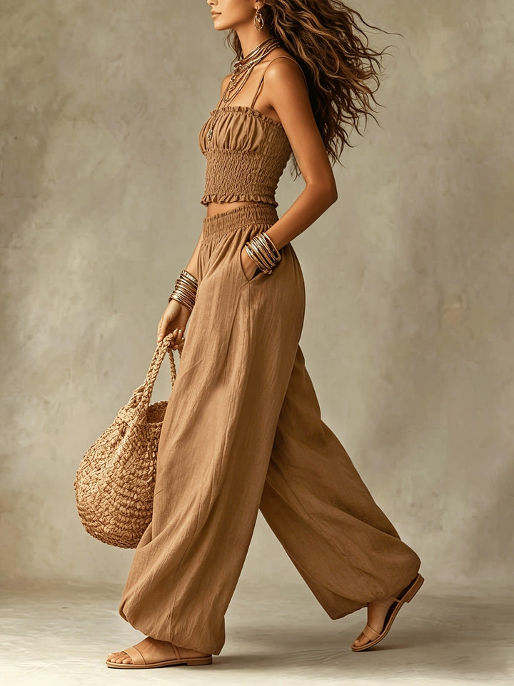 Marisol | Gerafftes Zweiteiliges Set