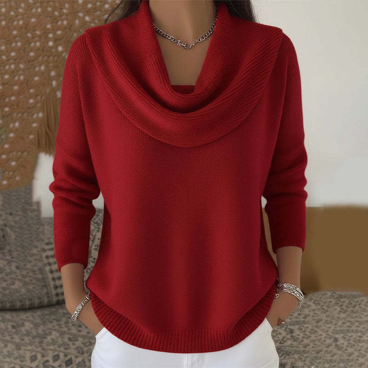 Julia | Pullover mit Wasserfallkragen