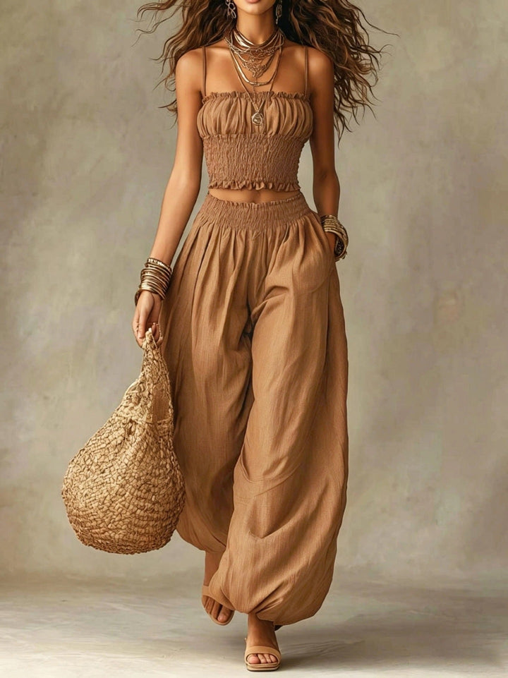 Marisol | Gerafftes Zweiteiliges Set