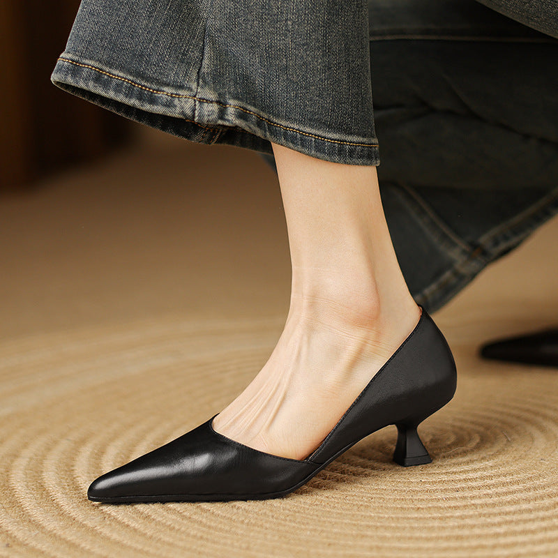 Ceyra Leder Kittenheels