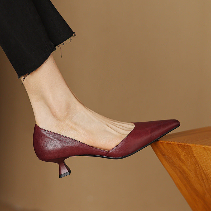 Ceyra Leder Kittenheels
