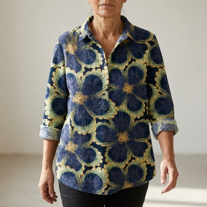 Soleil™ | Zeitlose Leinenbluse mit Print