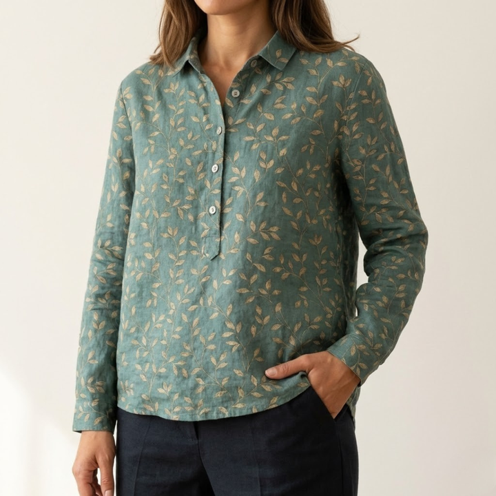 Alessia™ | Zeitlose Leinenbluse mit Muster