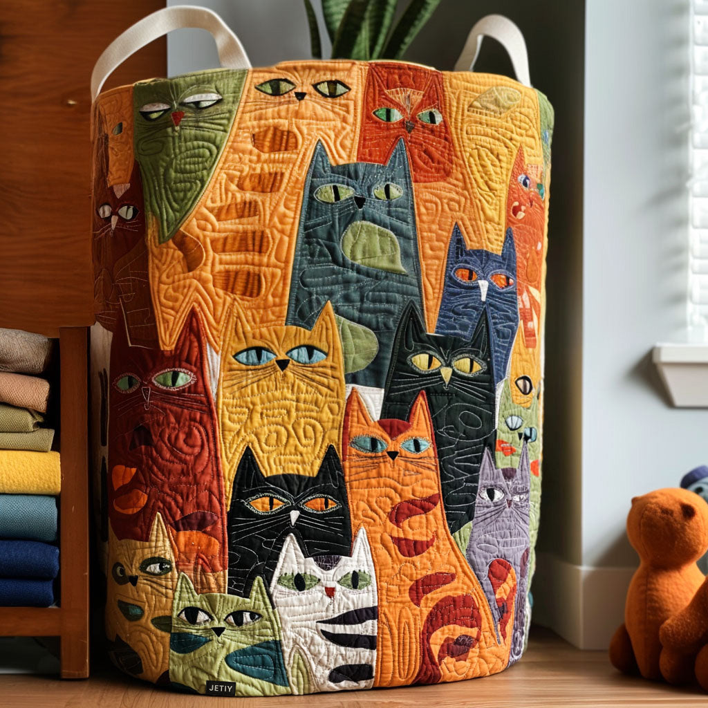 Ida – Quilt-Aufbewahrungskorb mit Katzenmuster