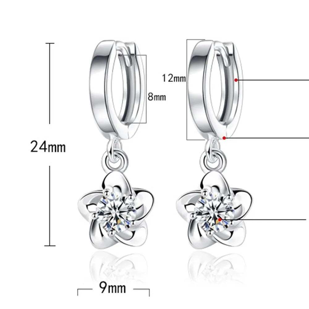 Ohrringe aus Sterlingsilber mit lila und weißen Zirkonen