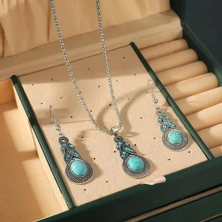 Priscilla™ - Vintage Schmuckset in Türkis