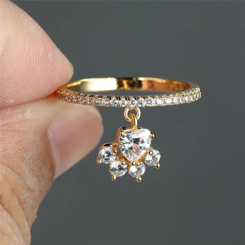 Anello Paw & Heart – Effekt von Gold und Silber