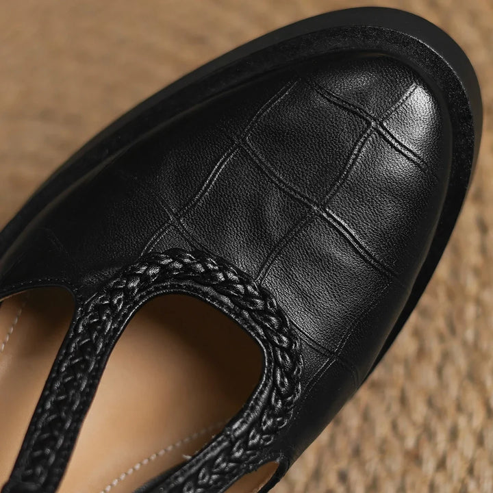 Maisy | Elegant T-Strap Mid-Heel Shoes