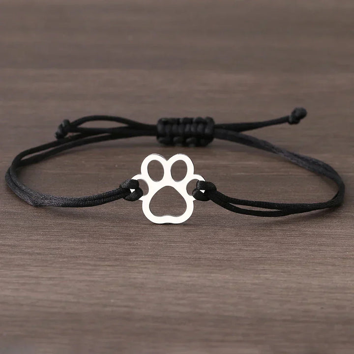Verstellbares Armband mit schwarzem und rotem Band