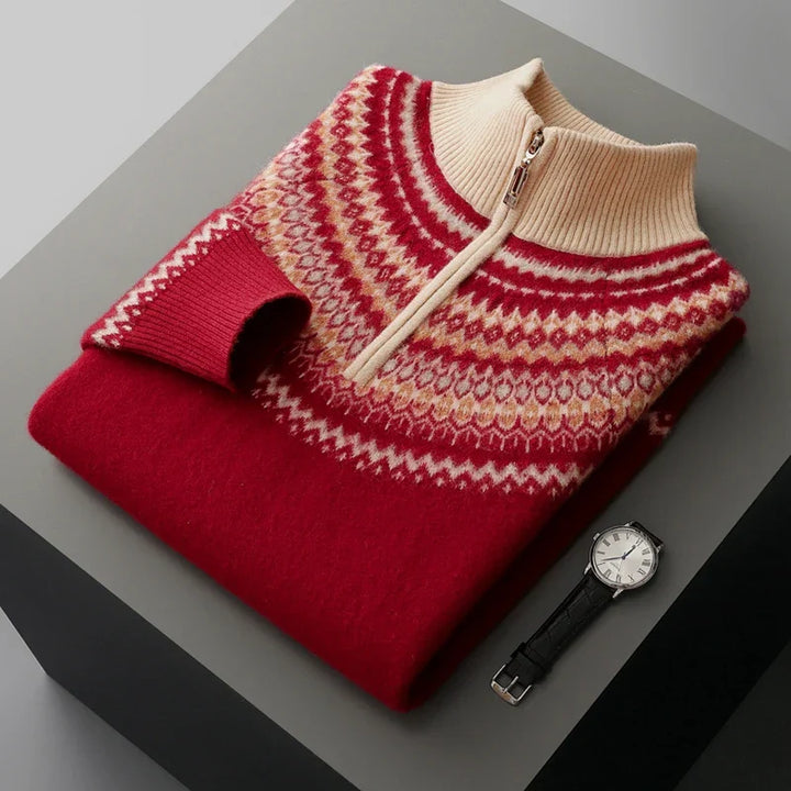 Eleganter Kaschmirpullover mit Reißverschluss
