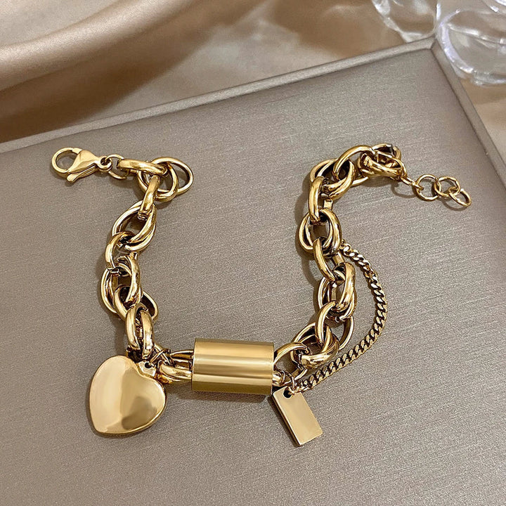 Dickes Herz-Armband aus Gold