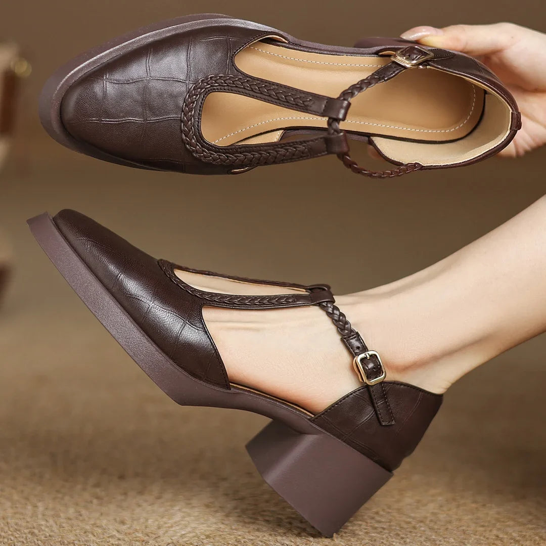 Chiara | Elegante T-Strap Mid-Heel Schuhe