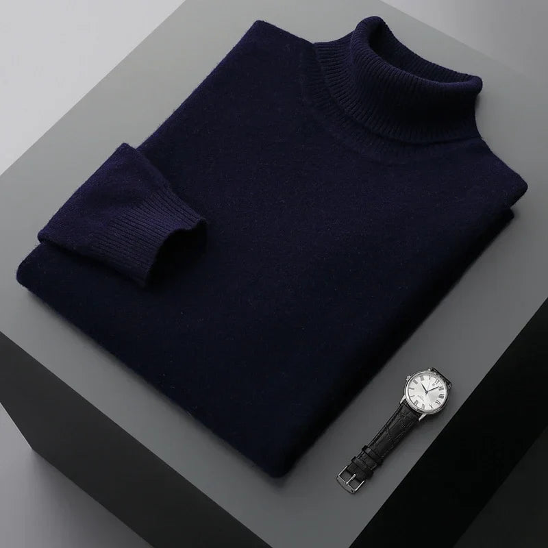 Schicker, dick gewirkter Rollkragenpullover aus Wolle