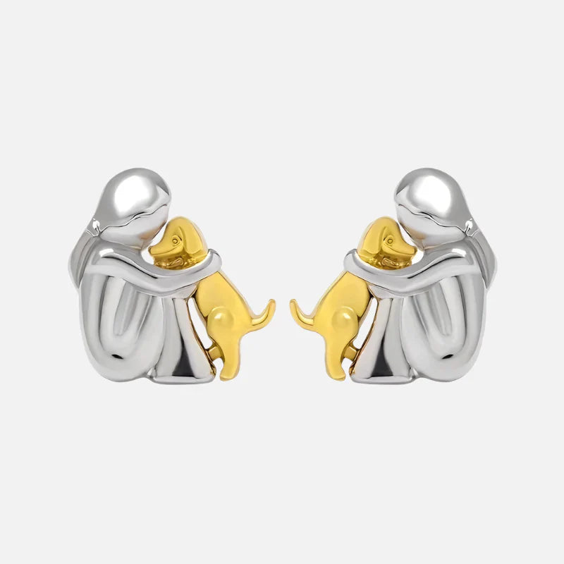 Bicolor Ohrringe Hug aus Silber und Gold