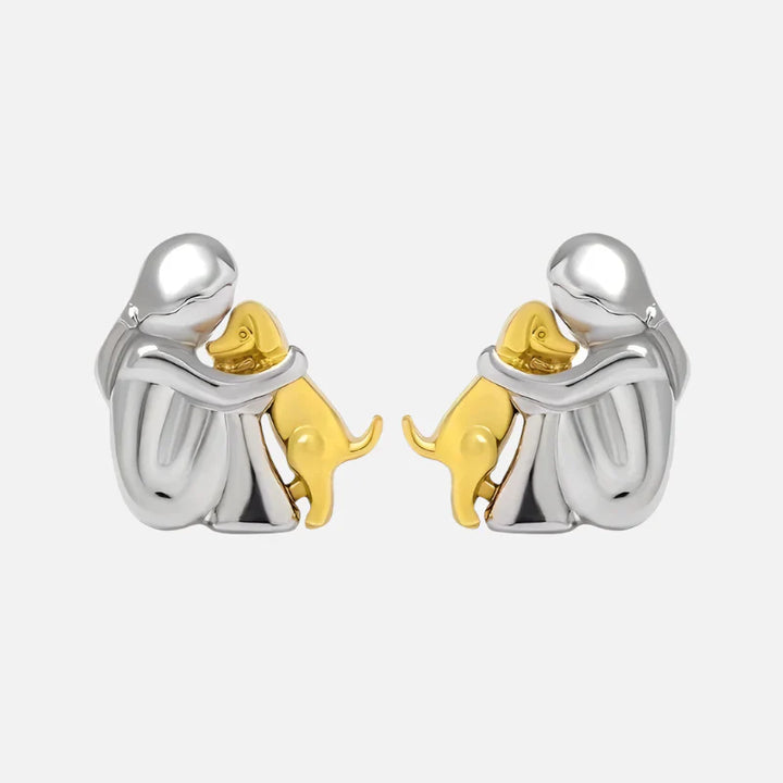 Bicolor Ohrringe Hug aus Silber und Gold