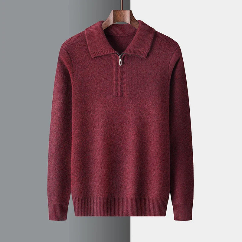 Schicker Kaschmir-Pullover mit Reißverschluss
