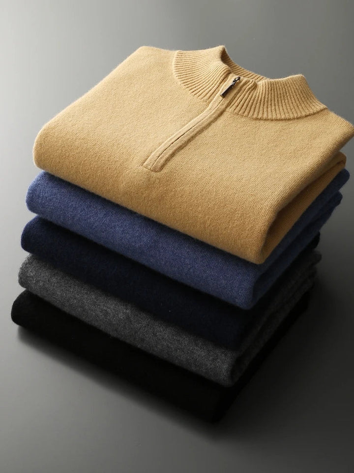 Florence Kaschmir-Pullover mit Reißverschluss