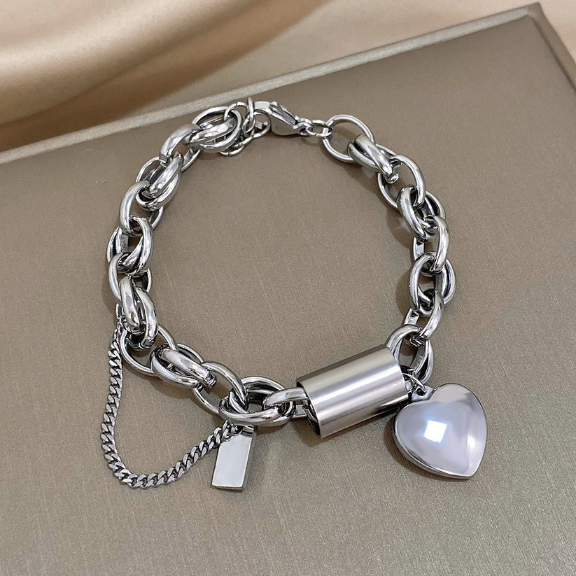 Dickes Herz-Armband aus Gold