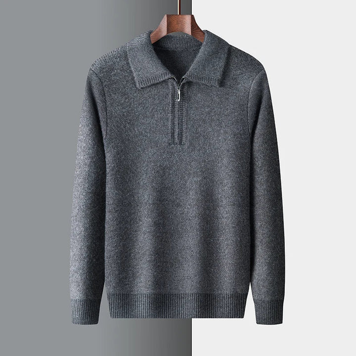 Schicker Kaschmir-Pullover mit Reißverschluss