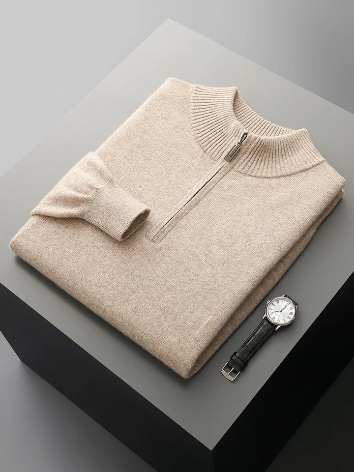 Florence Kaschmir-Pullover mit Reißverschluss