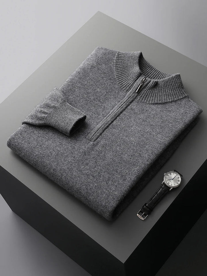Florence Kaschmir-Pullover mit Reißverschluss