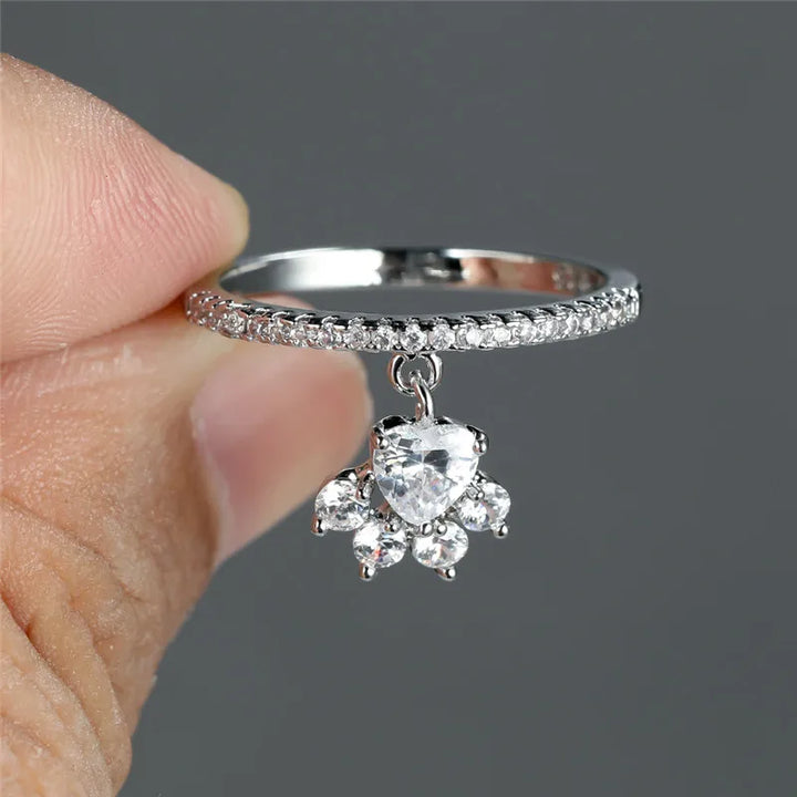Anello Paw & Heart – Effekt von Gold und Silber