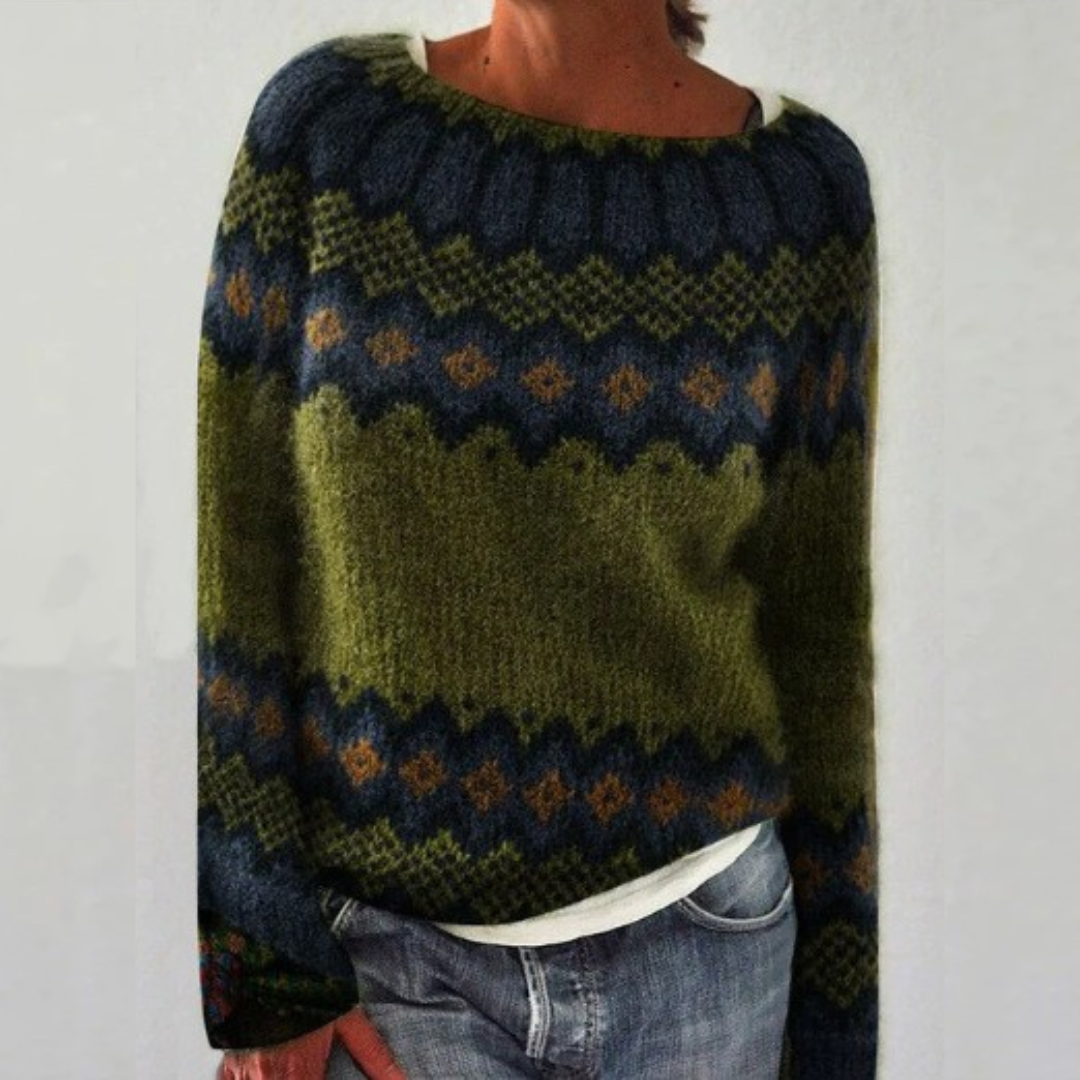 Willow - Retro skandinavischer Strickpullover