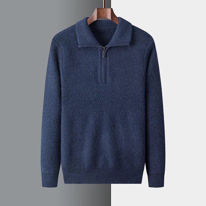 Schicker Kaschmir-Pullover mit Reißverschluss