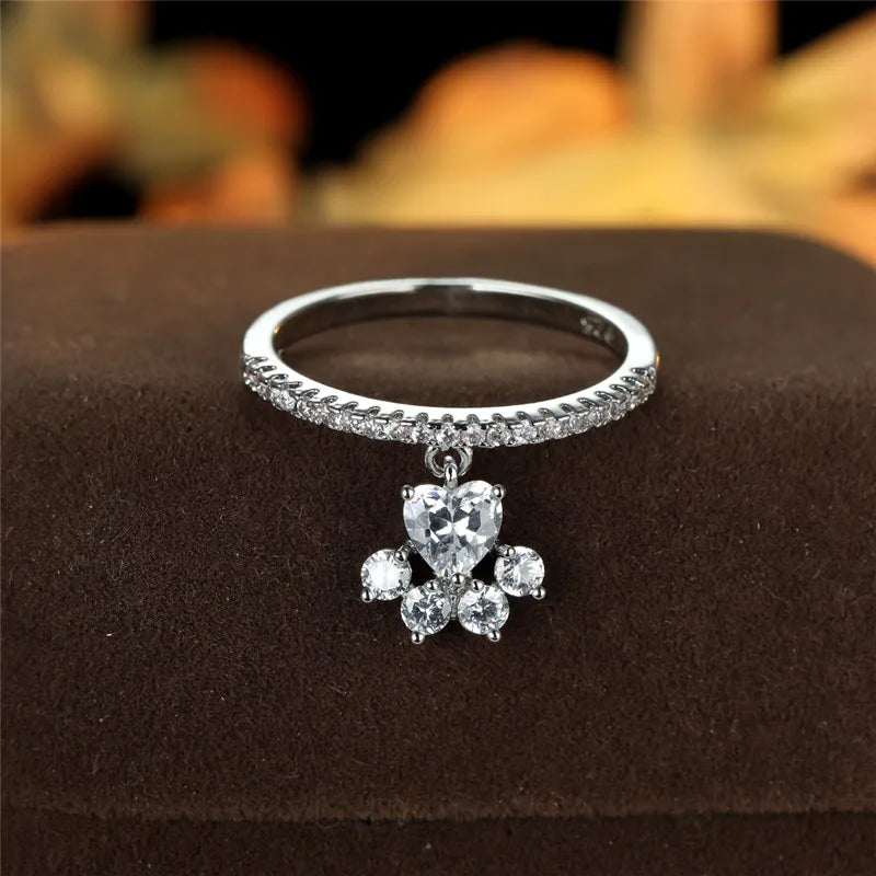 Anello Paw & Heart – Effekt von Gold und Silber