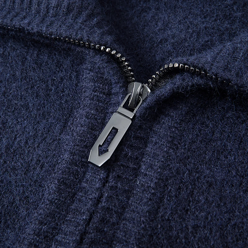 Schicker Kaschmir-Pullover mit Reißverschluss