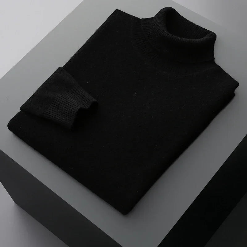 Schicker, dick gewirkter Rollkragenpullover aus Wolle