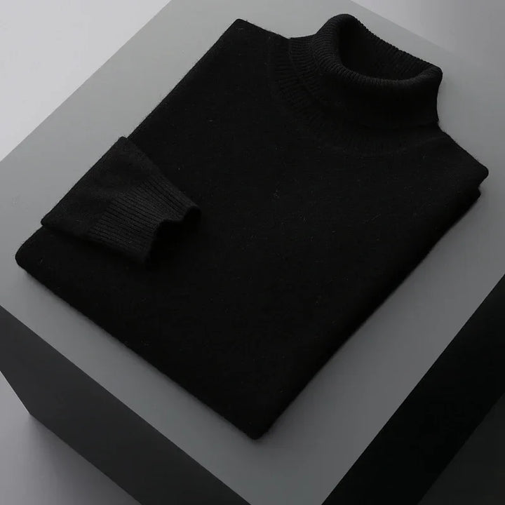 Schicker, dick gewirkter Rollkragenpullover aus Wolle