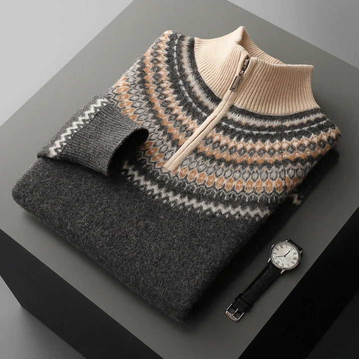 Eleganter Kaschmirpullover mit Reißverschluss